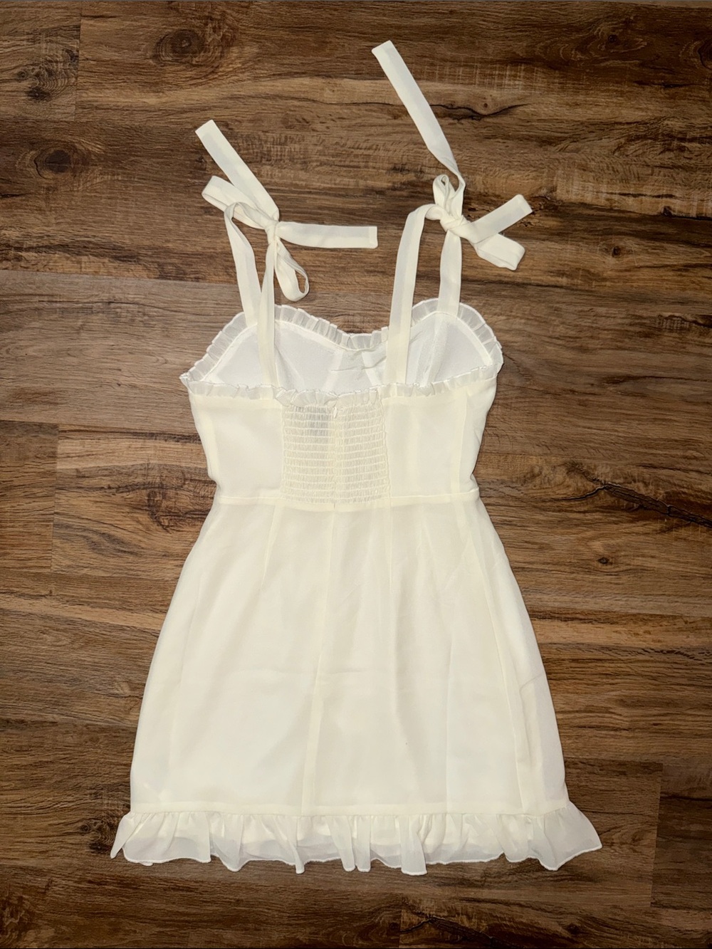 White Ruffle Mini Dress - Picture 9 of 11